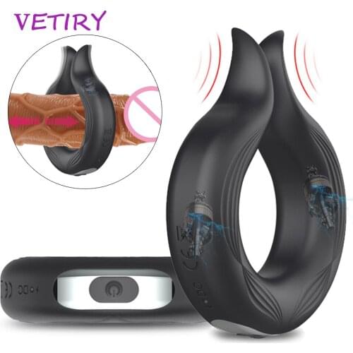 10 Speed Penis Ring Vibrator For Men Delay Ejaculation Erection Cock Lock Ring Long Lasting Adults Erotic Sex Toys for Men
