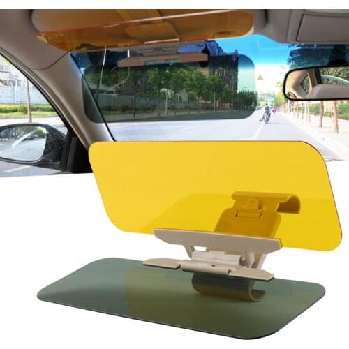 2 in 1 Car Sun Visor Anti Sunlight Dazzling Glass Goggle Day Night Vision Interior Driving Mirror UV Fold Flip Down Clear View