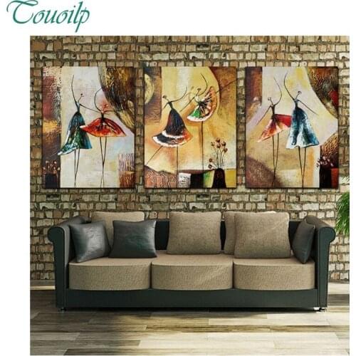 DIY 5D diamond mosaic dancing ballet girl diamond painting cross stitch diamond embroidery triptych home Decoration painting