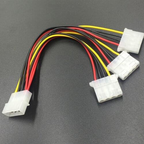 Angitu 2pc/lot 4Pin Molex/ IDE Male to 3x Female Splitter Power Extension Cable Molex D type Splitter Cables