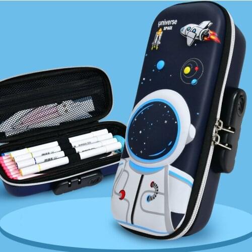 Large Capacity Pencil Case With Code Lock Portable Waterproof Cute Pencil Bag School Stationery Box