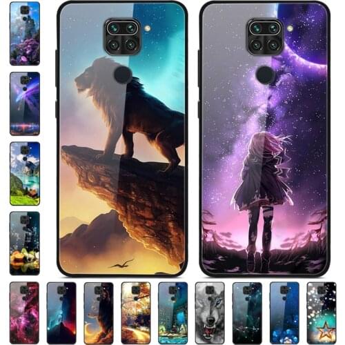 6.53'' For Xiaomi Redmi Note 9 Case Tempered Glass Hard Phone Case For Xiaomi Redmi Note 9 Cover Bumper Redmi Note9 Luxury Funda