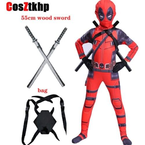 Kids Costume Boys cosplay Superhero Costumes mask suit Jumpsuit Red Bodysuit Halloween party Costume Party Gift For boy girls