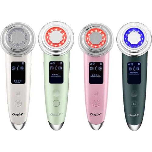 Hot Compress EMS Skin Care Beauty Massager Face Lifting Wrinkle Remover LED Photon Anti Acne Detoxiating Skin Problem Solution