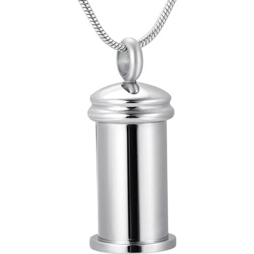 IJD9895 Different Colored Cylinder Keepsake Urn Jewelry Free Engravaing Stainless Steel Cremation Locket Necklace For Ashes