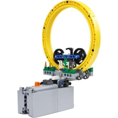 MOC Building Blocks Technology Section Nnovation Inner Rail Bicycle Rotary Model Science Teaching Childrens Toy Kid Gift 145PCS