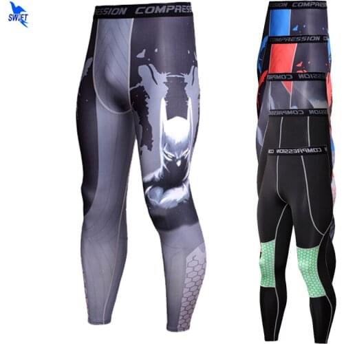 Patchwork Men Running Tights Compression Yoga Pants GYM Exercise Fitness Leggings Quick Dry Workout Training Sportswear Clothing