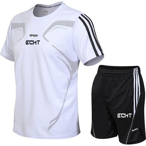 Mens Sportswear Summer Clothing Sportswear Short Sleeve Sportswear T-Shirt Quick Dry Shorts 2-Piece Set