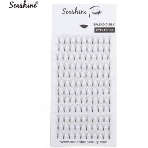 Seashine Premade Fans Lashes Short Stem Natural Faux Mink Pre made Fans Russian Volume Eyelash Extension Supplies Volume Lashes