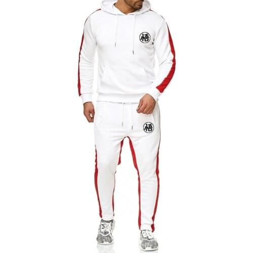 New 2020 men Half Dome Pullover Hoodie suits Long Sleeve Colorblock Pullover Fleece Autumn&winter Hoodie Sweatshirt +Sweatpans