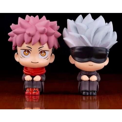 2021 new Anime Jujutsu Kaisen figurine 11cm cute plam sitting Itadori Yuji Gojo Satoru PVC action figure models gifts for kids