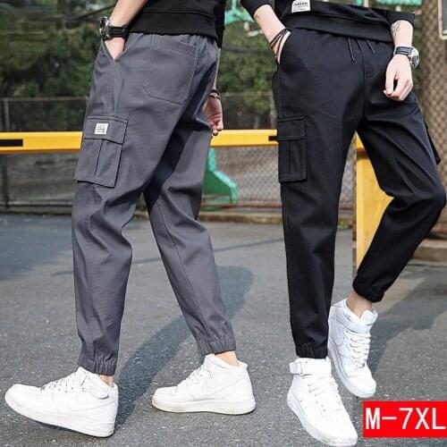2021Autumn New Mens Sweatpants Casual Fashion Handsome Nine-point Pants Running Sports Overalls Streetwear Mens Clothing