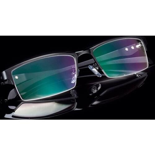 OEYEYEO New Business Fashion Steel Eyeglasses Frame Mens Simple Atmosphere Metal Frame Optical Myopia Spectacle Frame 66071