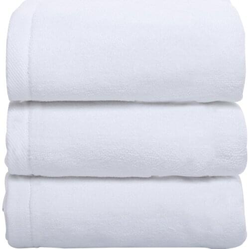 Wholesale Pure cotton thickening bath Towel white towel customization hotel advertising 150g cotton face wash towel 2pcs