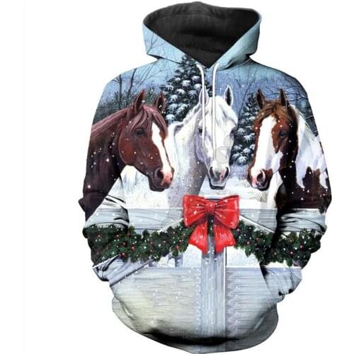 Autumn Hoodies Animals Horse Christmas 3D Printed Men For Women Sweatshirt Unisex Zipper Hoodies Pullover Fashion Jacket 02