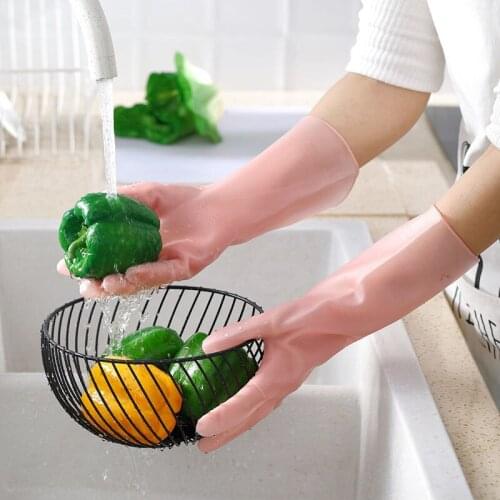 Dishwashing Gloves Womens Thin Waterproof Durable Household Kitchen Vegetable Washing Laundry Rubber Latex Plastic