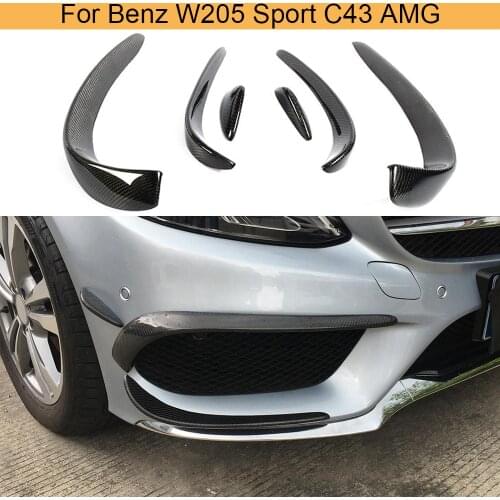 Carbon Fiber Front Bumper Air Vent Trim For Mercedes-Benz C Class W205 C205 Sport C43 AMG 4 Door 2 Door 2015-2018 Front Splitter