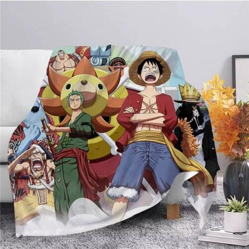 Anime One Piece Luffy 3D Printed Plush Flannel Blankets Adult Sofa Travel Teens Women Men Casual Student Blanket Drop Shipping