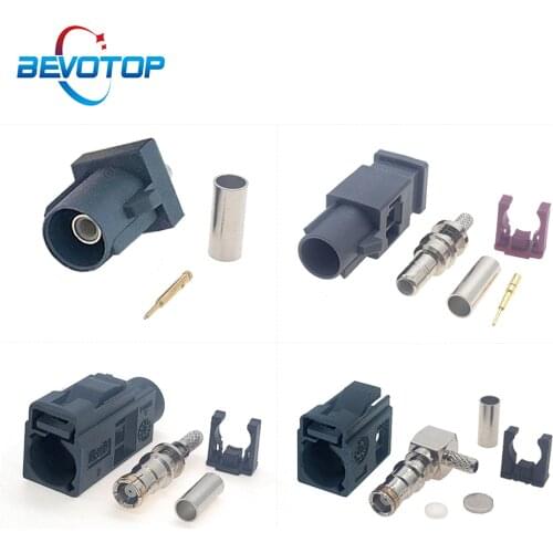 Grey Fakra Connector Fakra G Male Plug / Female Jack RAL7031 RF Coaxial Soldering Wire Connectors for RG316 /RG174 Pigtail Cable