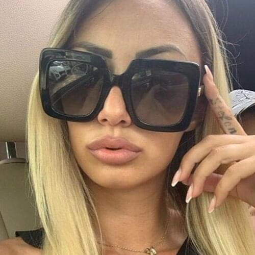 Vintage Square Sunglasses Women 2020 Men Brand Designer Oversize Sun Glasses Shades Black Gradient Goggles UV400 Fashion Eyewear