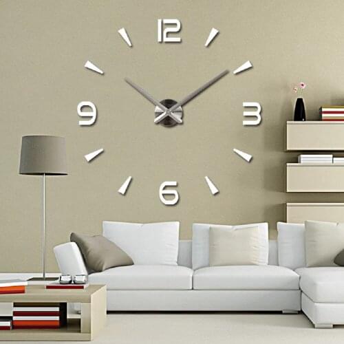 Modern Design DIY New Living Room Clocks 3d Mirror Big Wall Clock Home Decoration Acrylic Large Watch Wall Stickers Decor