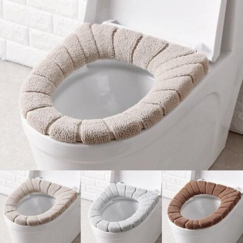 Thicken Comfortable Velvet Coral Bathroom Toilet Seat Cover Washable Closestool Standard Pumpkin Pattern Soft Cushion