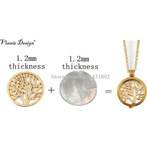 Vinnie Design Jewelry 1.2mm Thickness Coin fit for 35mm Coin Holder Pendant Necklace