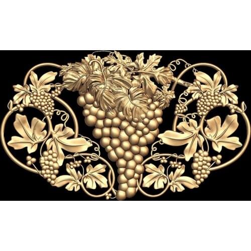 Grape 3D model relief in STL format file for CNC engraving carving ArtCAM Aspire Carved pattern decor