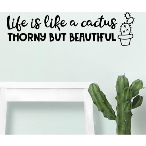 Beauty Cactus Sentence Art Sticker Waterproof Wall Stickers For Childrens Room Wallpaper For Kids Room Decor Wall Decals