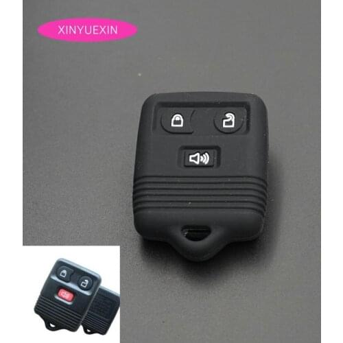 Xinyuexin Silicone Car Key Cover FOB Case For FORD Focus LINCOLN MERCURY Edge Fusion Remote Key Case Car-styling