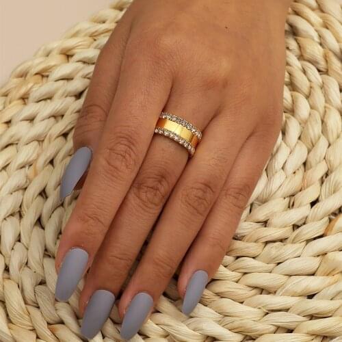 MANGOSKY 18kgp Fashion Cubic Zirconia Adjustable Size Ring For Women