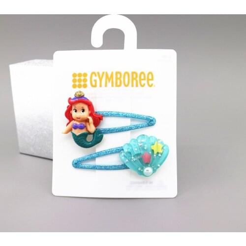 2PCS Cute New Mermaid Crown Golden Shell BB Clips Girls Hair Accessories Hairpins Children Headwear Baby Hair Clips Headdress