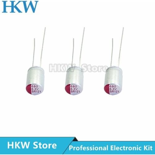 20pcs NEW DIP 680uF 6.3V 6x8mm Super Low ESR 6.3V680uF For Motherboard VGA Solid Aluminum Capacitor 680UF6.3V High Quality