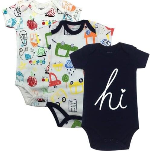 3-Pack Fashion Print Baby Boy Girl Clothing Set Short Sleeve Baby Bodysuits Summer Underwear Jumpsuit baby Funny Cute Clothes