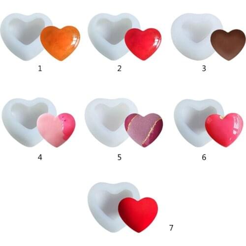 Resin Crystal Epoxy Mold 3D Love Heart Cake Chocolate Silicone Mould DIY Crafts Aromatherapy Candle Soap Making Tool