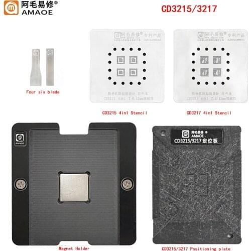 Amaoe CD3215/CD3217 Reballing Set IC Chip Soldering Plate Location Platform Magnet Base BGA Stencil Tin Plant Net
