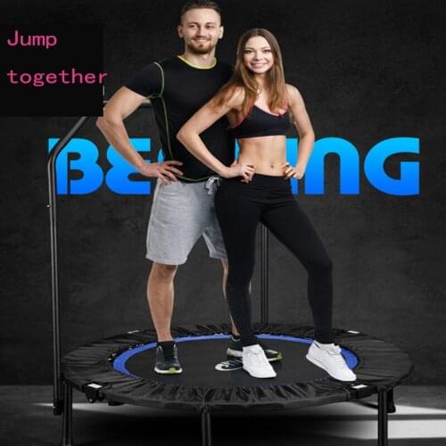 New 40'' Mute Foldable Safety Cover Professional Fitness Adult Trampoline With Handrail Children Jump Bed Trampoline For Jumping