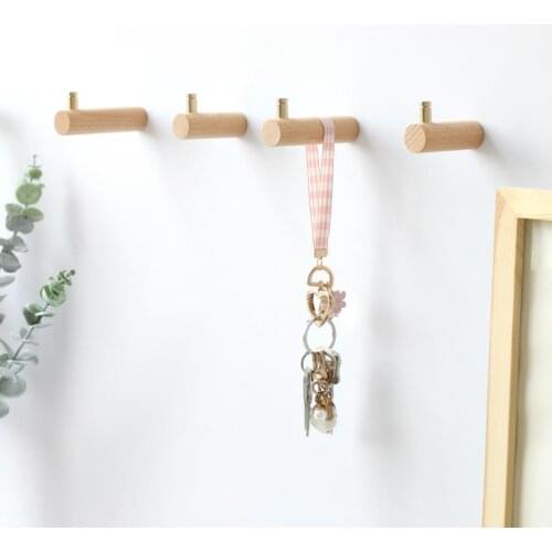Wooden Wall Hooks Coat Hangers Beech Black Walnut Bag Hooks Hat Hangers Bath Towel Hook Hangers Curtain Tie Back Hooks