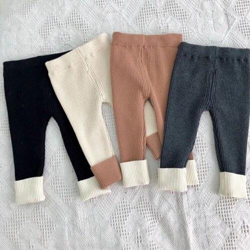 Girls Baby Children Pants Girls Baby Kids Knitting Pants Autumn Winter Thick Fashion Girls Pants Kids Trousers Outfit