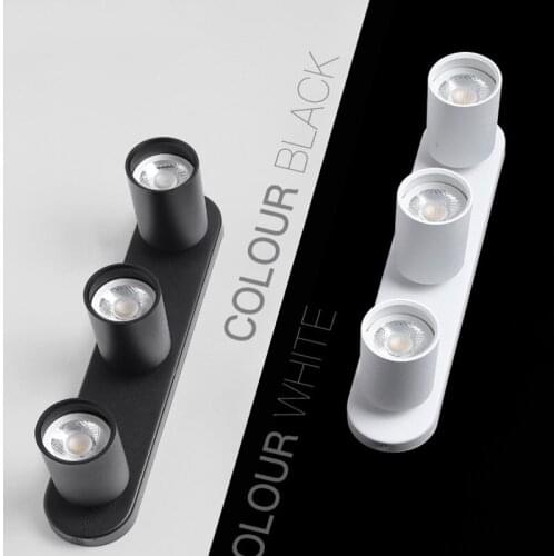 Dimmable multi-head spotlights surface-mounted ceiling anti-glare living room bedroom aisle long linear guide-free light 20W/30W