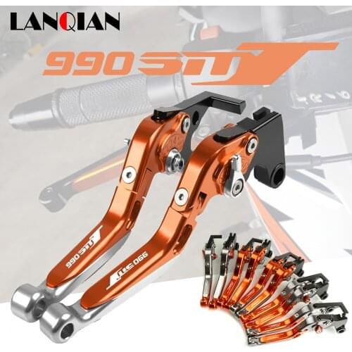 For 990 SMT Motorcycle Accessories Folding Extendable Adjustable Brake Clutch Levers 990SMT 2009 2010 2011 2012 2013 Parts