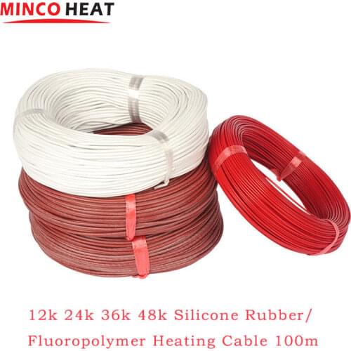 Cable- Wire Electric Wire Carbon Fiber Floor Heating Cable Soft Silicone Wire 12k 24k 36k 48k Silicone Rubber Fluoropolymer 100m