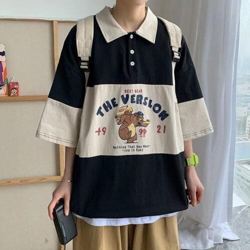 Summer Tshirts Oversized Red Black Cool Students Casual for Man Streetwear Summer O-Neck Casual Men Clothing Graphic Tees