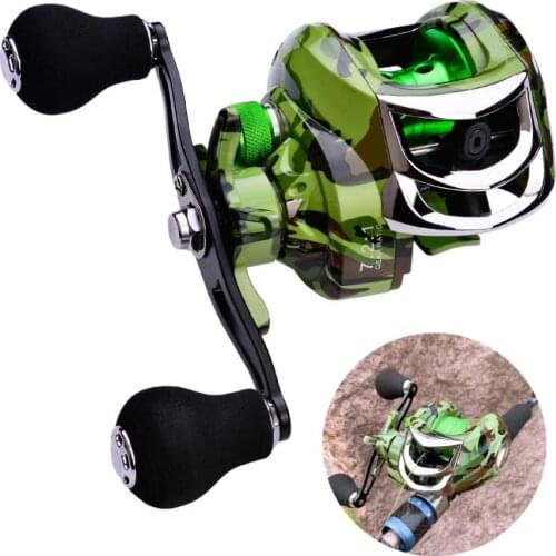 Fishing Baitcasting Reel All Metal Spool 18 +1BB 10kg/22LB Max Drag Force Speed Ratio 7.2:1 Magnetic Metal Casting Fishing Reel