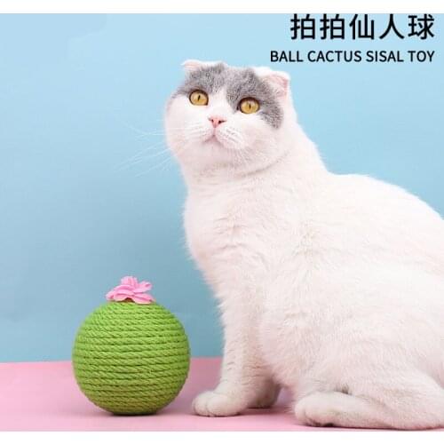New pet cactus sisal cat catching ball toy cat fairy ball cat scratching board grinding claw creative pet supplies