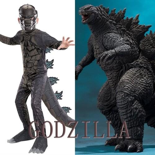 Godzilla vs kong kid Cosplay Costume Cosplay Dinosaur Dino Halloween For Kid Boys Girls Role Play Jumpsuit kids