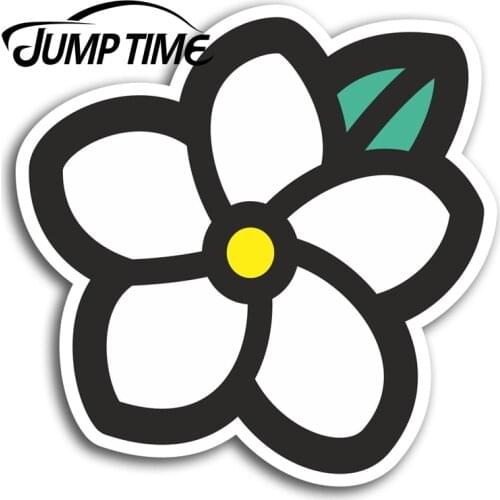Jump Time Pretty White Flower Vinyl Stickers Surf Sticker Laptop Luggage Car Assessoires Window Decals Car Wrap DIY