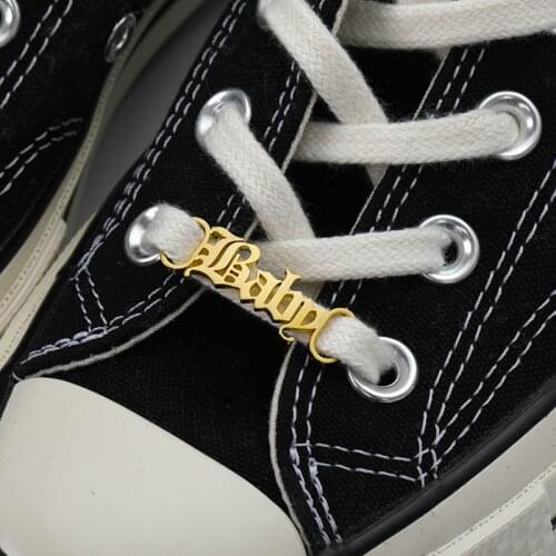 Custom Name Shoe-buckle Personalized Jewelry Stainless Steel Babygirl Customize Angel Charm Kids Adult Leisure Sneakers Lazy