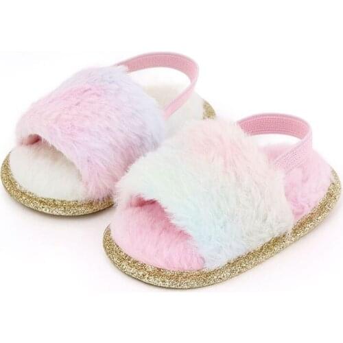 Cute Baby Kids Summer Children Slippers Anti-slip Indoor Outdoor Shoes Pre-walkers cotton bottom Soft-soled First Walkers