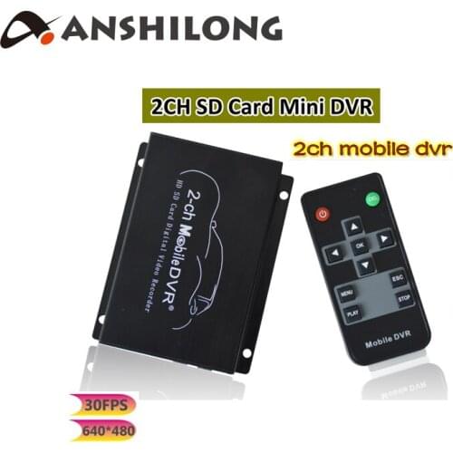 ANSHILONG 2Ch Mini SD Card Car DVR Mobile DVR with Audio Recording and Motion Detection DC 5-30V